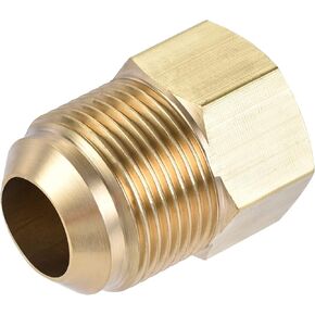 uxcell Brass Pipe fitting, 3/8 SAE Flare Male 1/4 SAE Female Thread, Tubing Adapter Connector, for Air Conditioner Refrigeration, 2Pcs