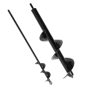 KENDO Auger Drill Bit for Planting Set of 4, Garden Ground Earth Spiral Drill Bits and Bulb Planter Tool for 3/8" Hex Drive Drill, for Post Hole Digger, Bulb Bedding Digging, Plant Rapid Planter