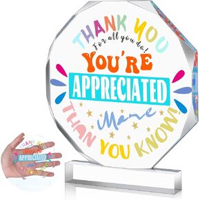 Large Appreciation Award Trophy Acrylic Employee Recognition Gifts Thank You Trophy Award for Kids Adults Employees Teacher Coworkers