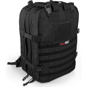 MediTac Deluxe Special Ops Tactical Field Medical Stomp Pack - Largest Backpack for all Gear & Equipment - Black