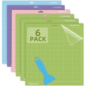 Srunffe 12 Pack Cutting Mats for Cricut Maker/Maker 3/Explore 3/Air/Air 2, Variety Adhesive Replacement Cut Mats compatible with Cricut Machines, Standard/Light/Strong/Frabic