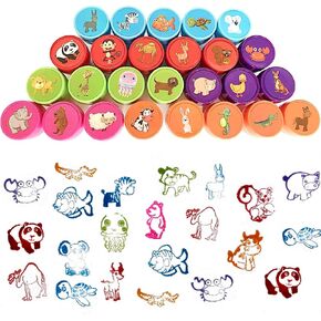 26Pcs Assorted Stamps for Kids,Ocean Life and Zoo Animal Stampers Self Inking Stamps for Kids,Classroom Rewards Prizes,Goody Bag Treat Bag Stuff for Birthday Party Gifts