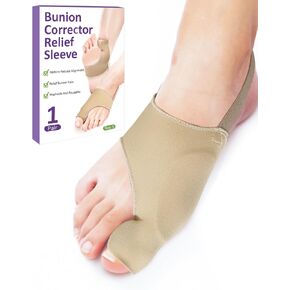 2Pcs Bunion Corrector Big Toe Straightener for Women Men, Bunion Pads Gel Cushion Pads for Bunion Relief, Comfortable Breathable Hallux Valgus for Day/Night (S)