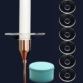 Bobeches Drip Candle Holder Candle Drop Protector Candle Rings Set of 6 Pack of Five Times High Strength Tempered Glass for 7/8 inch (About 2.2 cm) Candles for Wedding Party Church Homes