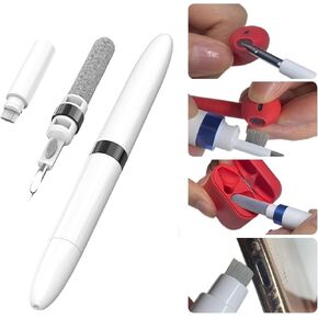 Wanther 2-Pack AirPod Cleaner Kit-4-in-1 Multi-Function Cleaning Set with Flocking Sponge, Soft Brush, and Metal Pen Tip for AirPods, Phones, Keyboards, Cameras - Pocket-Sized, Lightweight & Portable