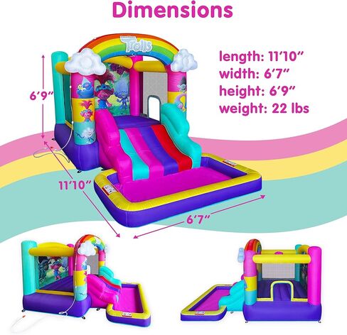 Funormous Disney Mickey Mouse Bounce House with Slide, Indoor Outdoor Inflatable Bouncy Castle Funhouse Ball Pit Plus Heavy Duty Air Blower in Kuwait