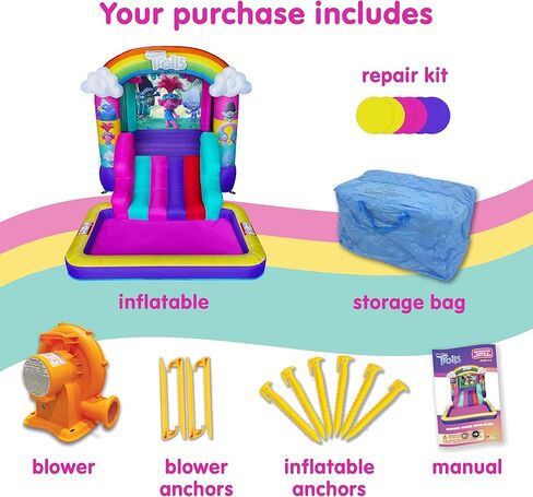 Funormous Disney Mickey Mouse Bounce House with Slide, Indoor Outdoor Inflatable Bouncy Castle Funhouse Ball Pit Plus Heavy Duty Air Blower in Kuwait