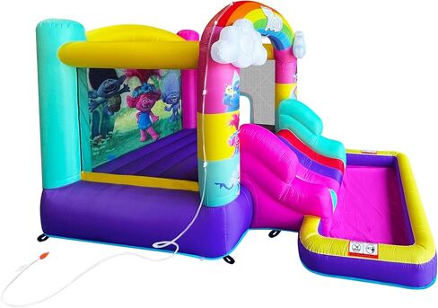 Funormous Disney Mickey Mouse Bounce House with Slide, Indoor Outdoor Inflatable Bouncy Castle Funhouse Ball Pit Plus Heavy Duty Air Blower in Kuwait
