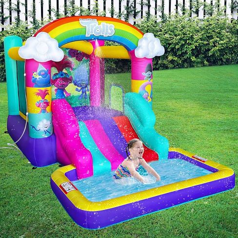 Funormous Disney Mickey Mouse Bounce House with Slide, Indoor Outdoor Inflatable Bouncy Castle Funhouse Ball Pit Plus Heavy Duty Air Blower in Kuwait