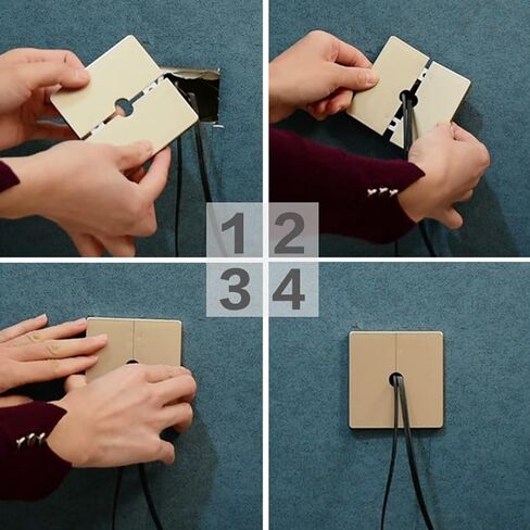 غطاء فتحة سلك الحائط باللون الفضي المحجوز لوحة ثقب الحفر ديكور خزانة مكتب مكتب فتحة غطاء أنبوب الغبار سدادة الأجهزة البيضاء ذاتية اللصق ملصقات ثقب المسمار مجموعة 110 قطعة in Kuwait