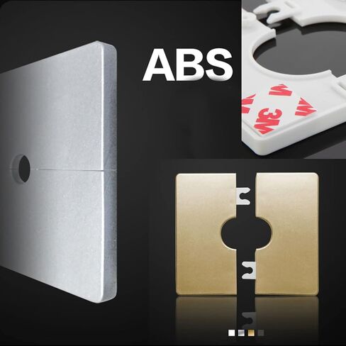 غطاء فتحة سلك الحائط باللون الفضي المحجوز لوحة ثقب الحفر ديكور خزانة مكتب مكتب فتحة غطاء أنبوب الغبار سدادة الأجهزة البيضاء ذاتية اللصق ملصقات ثقب المسمار مجموعة 110 قطعة in Kuwait