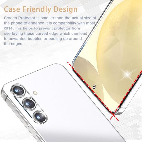 iAnder 3 Pack واقي شاشة زجاجي لهاتف Galaxy S21، 3 عبوات من واقي عدسة الكاميرا مع صينية سهلة التركيب، يدعم مستشعر بصمات الأصابع، وضوح شبكية العين عالي الدقة، مناسب للحافظة in Kuwait