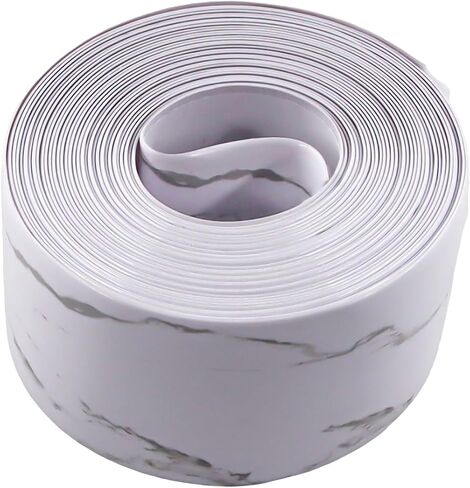 3 Rolls Sealing Caulk Tape Self Adhesive, Waterproof Caulking Tapes Sealant Strip for Bathroom Toilet Kitchen Countertop White Marble in Saudi Arabia