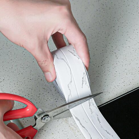 3 Rolls Sealing Caulk Tape Self Adhesive, Waterproof Caulking Tapes Sealant Strip for Bathroom Toilet Kitchen Countertop White Marble in Saudi Arabia