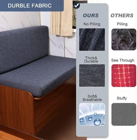 أغطية وسائد NILUOH RV Dinette، أغطية وسائد مطاطية قابلة للتمدد وأغطية بديلة للأريكة وأغطية قابلة للغسل لأريكة مقطورة السفر (غطاءان للمقعد وغطاءان لمسند الظهر، اللون 26) in Kuwait