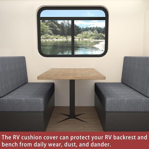 RV Dinette Cushion Covers Camper Cushion Slipcover Stretch 1/2 Set, RV Booth Seat Cover Couch Covers Sofa Seat Cover Stretchable Loveseat Sofa Protector, for Camper Car Bench Cover-Beige||Set of 2 in Saudi Arabia