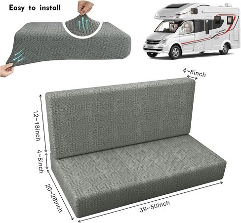 أغطية وسائد RV Dinette غطاء وسادة منزلق قابل للتمدد 1/2 مجموعة، غطاء مقعد RV Booth غطاء أريكة غطاء مقعد أريكة قابل للتمدد واقي أريكة Loveseat، لغطاء مقعد السيارة - بيج||مجموعة من 2 in Saudi Arabia