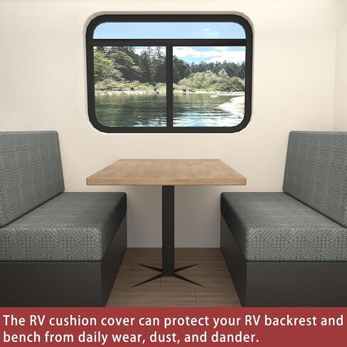 أغطية وسائد RV Dinette غطاء وسادة منزلق قابل للتمدد 1/2 مجموعة، غطاء مقعد RV Booth غطاء أريكة غطاء مقعد أريكة قابل للتمدد واقي أريكة Loveseat، لغطاء مقعد السيارة - بيج||مجموعة من 2 in Saudi Arabia