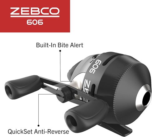 Zebco 888 Spincast Fishing Reel, Size 80 Reel, Changeable Right- or Left-Hand Retrieve, Built-in Bite Alert, 2.6:1 Gear Ratio, Pre-spooled with 25 lb Zebco line, Silver in Kuwait