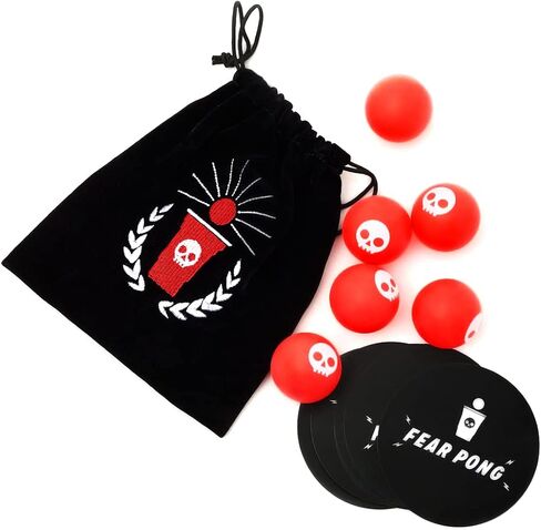 Fear Pong: Ball Bag Set – 6 Extra Balls + 10 Extra Dare Cards – The Perfect Add-on for Beer Pong Parties and Game Night in Saudi Arabia
