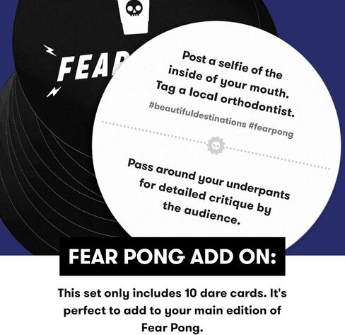 Fear Pong: Ball Bag Set – 6 Extra Balls + 10 Extra Dare Cards – The Perfect Add-on for Beer Pong Parties and Game Night in Saudi Arabia