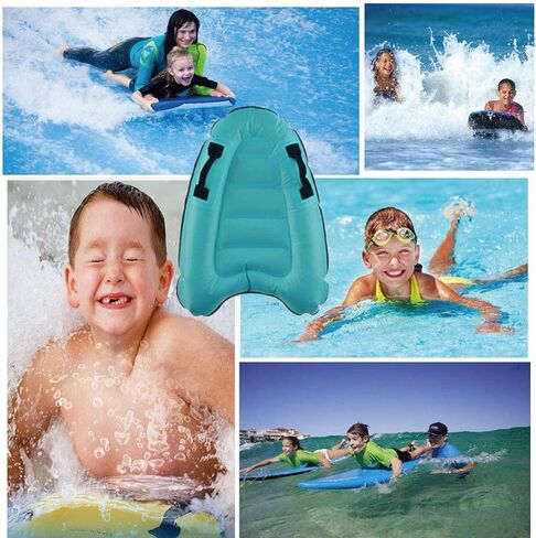 Inflatable Body Surfing Float Board Surf Rider for Slip and Slides Pool Water Game Portable Dual Boogie Board Wave Bodyboard Water Beach Fun Toy Double-Color Design for Kids and Adult 3020Inch in Kuwait