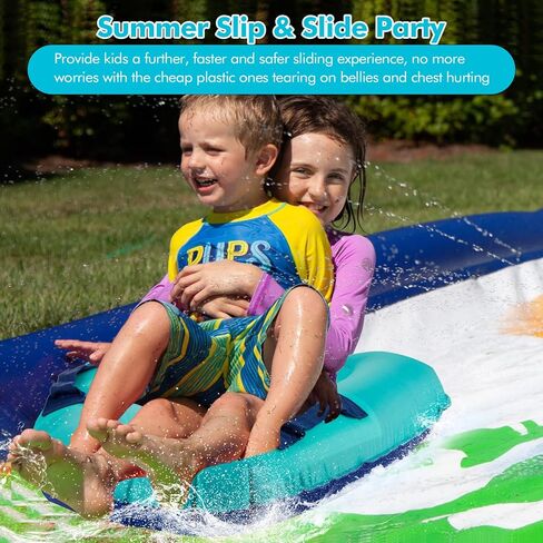 Inflatable Body Surfing Float Board Surf Rider for Slip and Slides Pool Water Game Portable Dual Boogie Board Wave Bodyboard Water Beach Fun Toy Double-Color Design for Kids and Adult 3020Inch in Kuwait