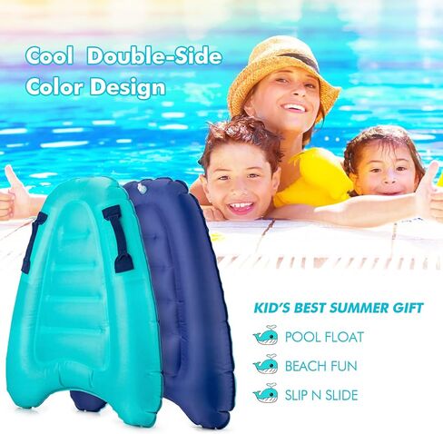 Inflatable Body Surfing Float Board Surf Rider for Slip and Slides Pool Water Game Portable Dual Boogie Board Wave Bodyboard Water Beach Fun Toy Double-Color Design for Kids and Adult 3020Inch in Kuwait