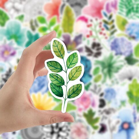 Flower Sticker 50PCS Plant Sticker Refrigerator Water Cup Computer Skateboard Phone Guitar Waterproof Sticker Child Youth Adult Flower VinylSticker Decal in Saudi Arabia