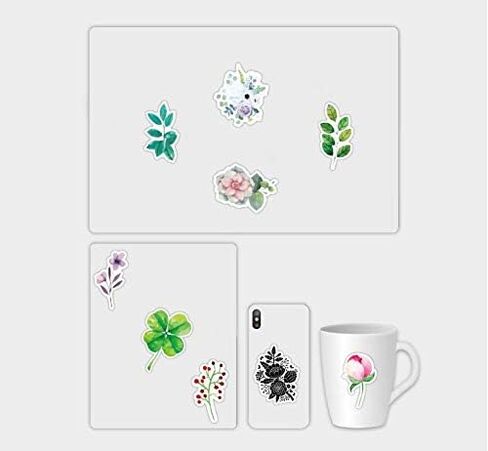 Flower Sticker 50PCS Plant Sticker Refrigerator Water Cup Computer Skateboard Phone Guitar Waterproof Sticker Child Youth Adult Flower VinylSticker Decal in Saudi Arabia