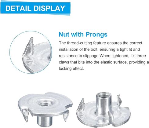 uxcell #8-32 T-Nuts, Zinc-Plated Carbon Steel 3-Pronged Tee Nuts Threaded Inserts for Climbing Holds and Wood Working, White 21Pcs in Saudi Arabia