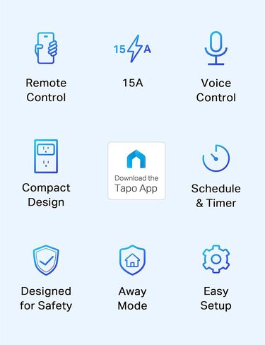 TP-Link Tapo Smart Plug Mini 15A، قابس Wi-Fi للمنزل الذكي، إعداد سهل للغاية، متوافق مع Alexa وGoogle Home، لا يتطلب محور، معتمد من UL، 2.4G WiFi فقط، أبيض، Tapo P105 (4 عبوات) in Kuwait