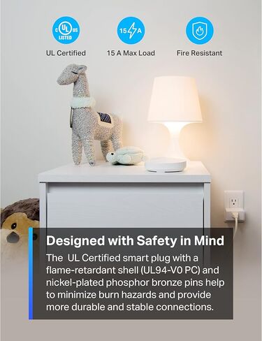 TP-Link Tapo Smart Plug Mini 15A، قابس Wi-Fi للمنزل الذكي، إعداد سهل للغاية، متوافق مع Alexa وGoogle Home، لا يتطلب محور، معتمد من UL، 2.4G WiFi فقط، أبيض، Tapo P105 (4 عبوات) in Kuwait