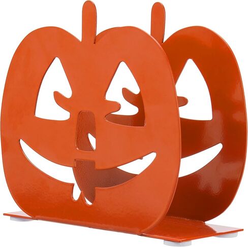 MyGift Orange Pumpkin Shaped Metal Napkin Holder, Dinner Cocktail Napkin Holder for Table, Decorative Halloween Pumpkin Decor in Saudi Arabia