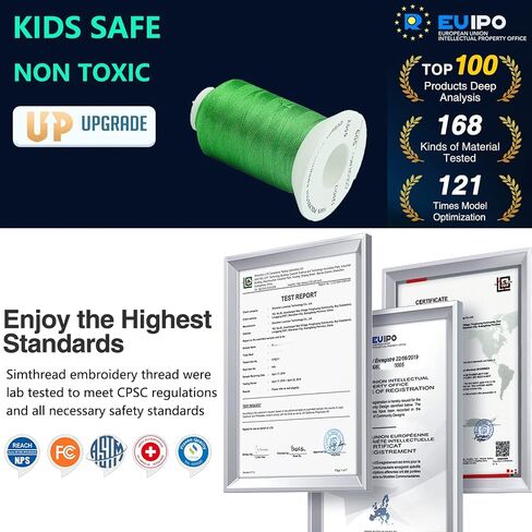 Simthread [Long Glow Duration] Embroidery Machine Thread Glow in The Dark Thread 15 Colors 550 Yards, 100% Polyester Embroidery Threads for Music Festivals, Parties, Raves, and More in Saudi Arabia