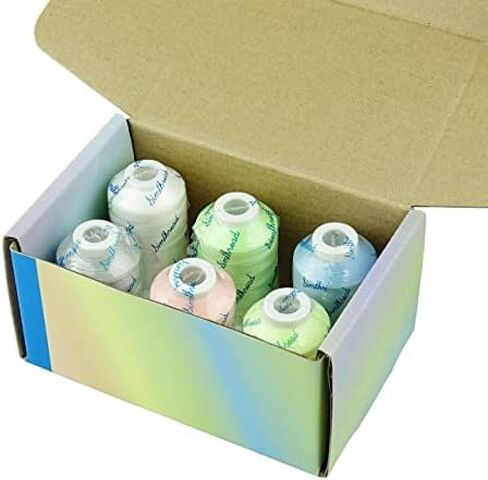 Simthread [Long Glow Duration] Embroidery Machine Thread Glow in The Dark Thread 15 Colors 550 Yards, 100% Polyester Embroidery Threads for Music Festivals, Parties, Raves, and More in Saudi Arabia