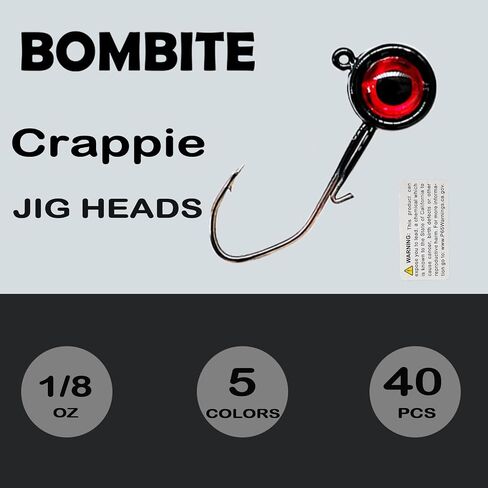 40pack Crappie Jig Heads,Crappie Jigs Fishing Jig Heads Hook Lure Fishing Jigs Heads for Bass Fishing 1/32oz 1/16oz 1/8oz in Kuwait