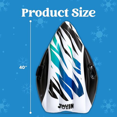 JOYIN زلاجات الثلج القابلة للنفخ (عبوتان)، أنبوب ثلج شديد التحمل 40 بوصة مع مقابض، زلاجة ثلج للأطفال والكبار هدايا ألعاب شتوية مقاومة للبرد، توبوجان للأنشطة الخارجية الشتوية العائلية in Saudi Arabia