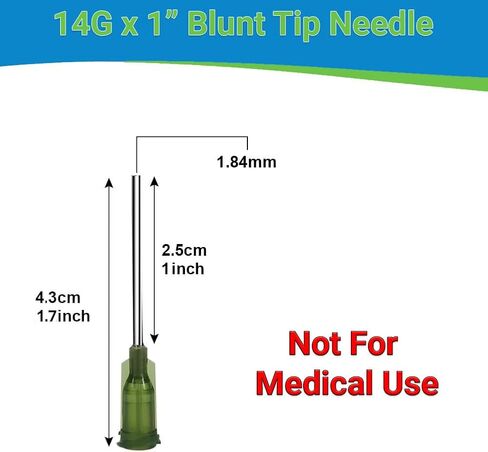 حقنة معقمة 10 مل 14 جم × 1 بوصة إبر ذات أطراف حادة - 10 عبوات - مثالية للتوزيع الدقيق، والحرف اليدوية، والمشروعات اليدوية، والتعامل مع السوائل in Kuwait
