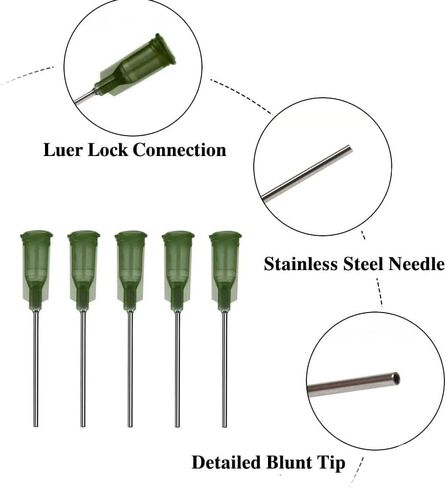 حقنة معقمة 10 مل 14 جم × 1 بوصة إبر ذات أطراف حادة - 10 عبوات - مثالية للتوزيع الدقيق، والحرف اليدوية، والمشروعات اليدوية، والتعامل مع السوائل in Kuwait