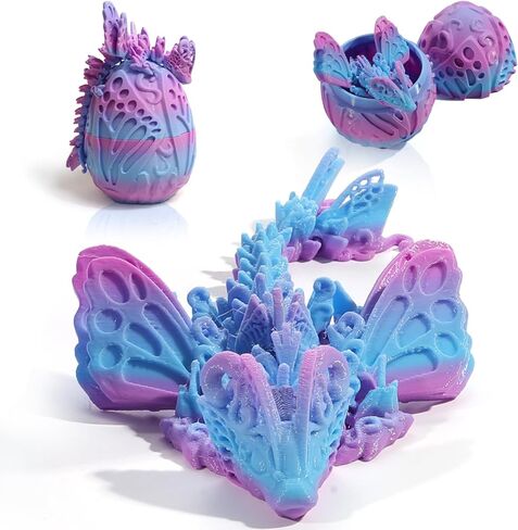 3D Printed Dragon Eggs, Articulated Butterfly Dragon Eggs with Dragon Inside, Crystal Dragon Fidget Toys, 3D Dragon Toys Surprise Eggs , Home Office Decor Executive Desk Toys (Random Dreams) in Saudi Arabia
