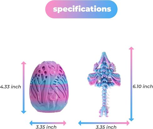 3D Printed Dragon Eggs, Articulated Butterfly Dragon Eggs with Dragon Inside, Crystal Dragon Fidget Toys, 3D Dragon Toys Surprise Eggs , Home Office Decor Executive Desk Toys (Random Dreams) in Saudi Arabia