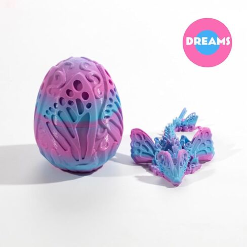 3D Printed Dragon Eggs, Articulated Butterfly Dragon Eggs with Dragon Inside, Crystal Dragon Fidget Toys, 3D Dragon Toys Surprise Eggs , Home Office Decor Executive Desk Toys (Random Dreams) in Saudi Arabia