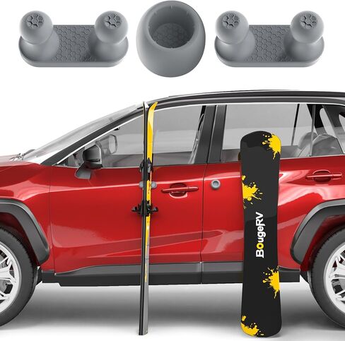 حامل التزلج المغناطيسي BougeRV، حامل على الجليد لحماية طلاء السيارة، قضيب صيد متعدد الوظائف/سلاح ناري/حامل دراجة للوقوف مؤقتًا على جانب السيارة، يتضمن حزامًا للتخزين in Kuwait