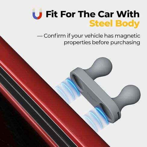 حامل التزلج المغناطيسي BougeRV، حامل على الجليد لحماية طلاء السيارة، قضيب صيد متعدد الوظائف/سلاح ناري/حامل دراجة للوقوف مؤقتًا على جانب السيارة، يتضمن حزامًا للتخزين in Kuwait