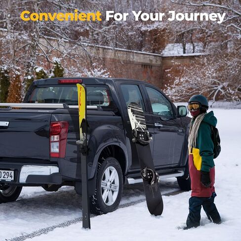 حامل التزلج المغناطيسي BougeRV، حامل على الجليد لحماية طلاء السيارة، قضيب صيد متعدد الوظائف/سلاح ناري/حامل دراجة للوقوف مؤقتًا على جانب السيارة، يتضمن حزامًا للتخزين in Kuwait