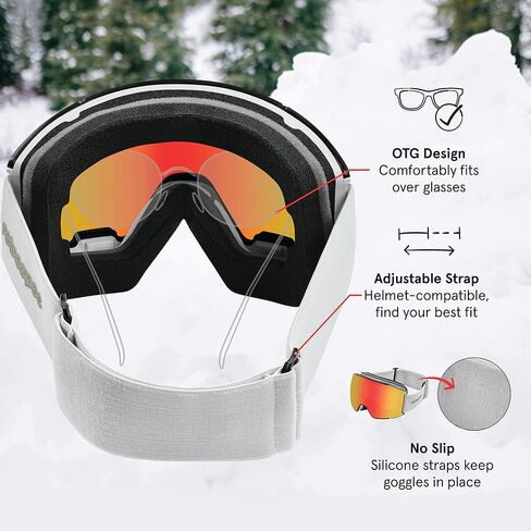 Retrospec Zenith Ski Goggles - Snowboard Goggles for Men, Women, Boys & Girls - 100% UV Protection, Anti-Fog Snow Goggles in Kuwait