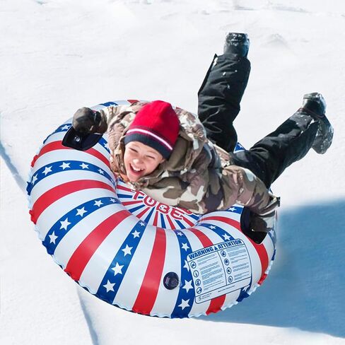 Lixada Inflatable Snow Tube PVC Thicken with Handle 35''/43.3'' for Adult, Sports Ski Sledding Inner Tubes Inflatable Ski Ring for Skiing Snowing Winter Outdoor Sports in Saudi Arabia