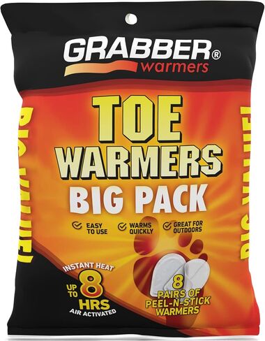مجموعة كبيرة من أدوات تدفئة أصابع القدم اللاصقة من Grabber Warmers، 8 أزواج، أسمر ضارب للصفرة، TWES8DISPLAYUSA in Kuwait
