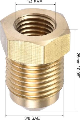 تركيب أنابيب نحاسية من uxcell، 3/8 SAE Flare Male 1/4 SAE أنثى، موصل محول الأنابيب، لتبريد مكيف الهواء، قطعتان in Kuwait